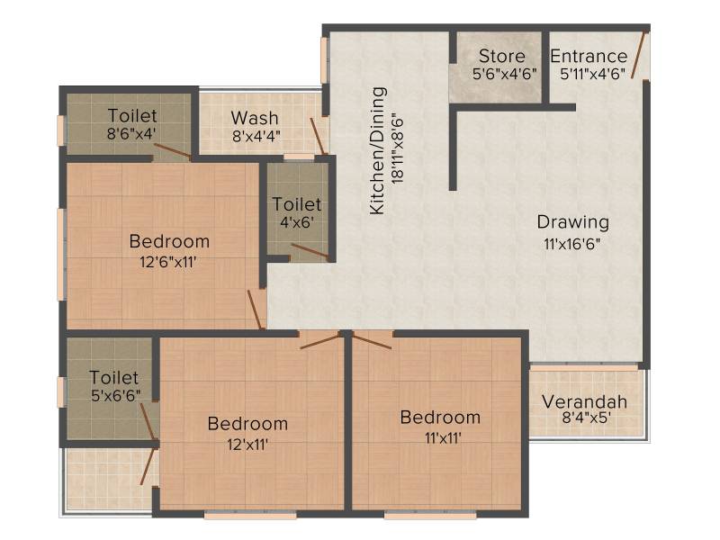 Sudarshan Elegance (3BHK+3T (1,800 sq ft) 1800 sq ft)