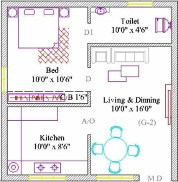 RR Brook Field (1BHK+1T (489 sq ft) 489 sq ft)