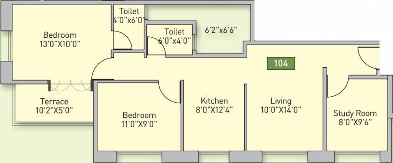Anshul Lilika (2BHK+2T (924 sq ft)   Study Room 924 sq ft)