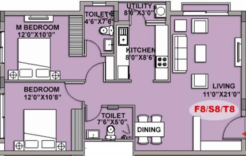 Buildafina Lumos (2BHK+2T (1,082 sq ft) 1082 sq ft)