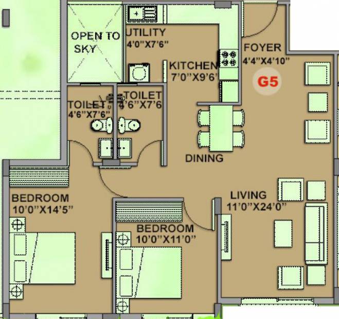 Buildafina Lumos (2BHK+2T (1,072 sq ft) 1072 sq ft)