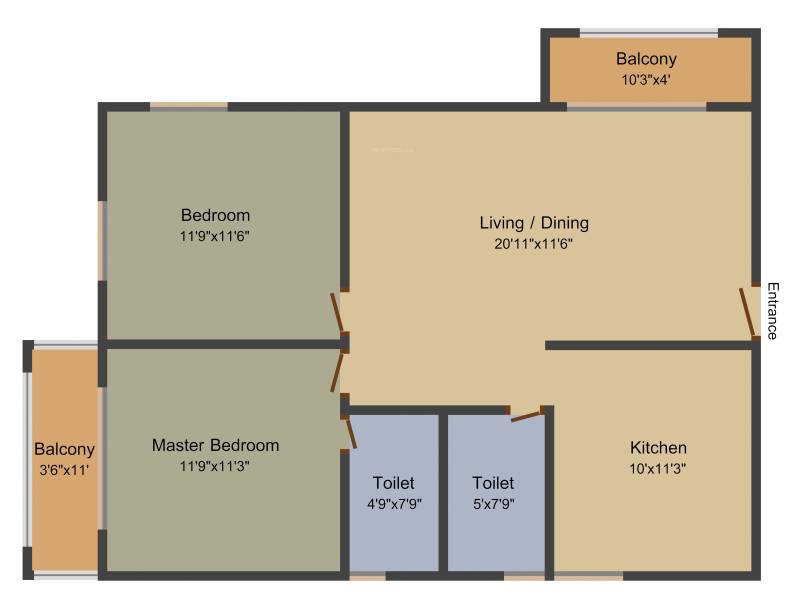 Sarada Casa Estrella (2BHK+2T (852 sq ft) 852 sq ft)