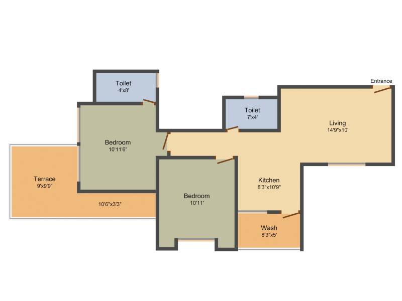Radhika Vihar (2BHK+2T (936 sq ft) 936 sq ft)