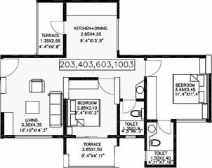 Bhandari Acolade (2BHK+2T (1,005 sq ft) 1005 sq ft) Bhandari Acolade (2BHK+2T (1,005 sq ft) 1005 sq ft)