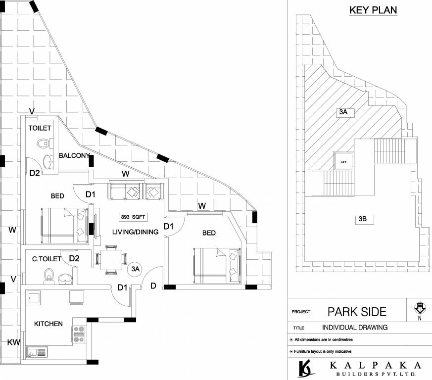 Kalpaka Parkside Apartments (2BHK+2T (893 sq ft) 893 sq ft) Kalpaka Parkside Apartments (2BHK+2T (893 sq ft) 893 sq ft)
