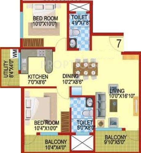 Vishnu Habitat (2BHK+2T (1,170 sq ft) 1170 sq ft)