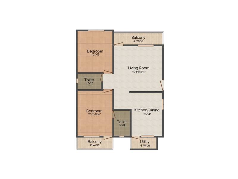 Terra Signature Square (2BHK+2T (1,230 sq ft) 1230 sq ft)