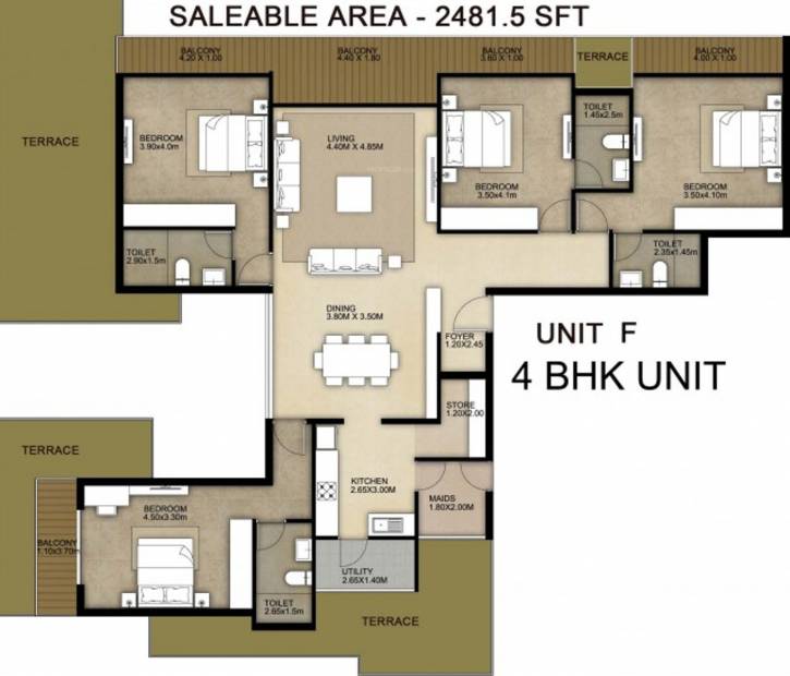 Nucleus BayVue (4BHK+4T (2,481 sq ft) + Servant Room 2481 sq ft)