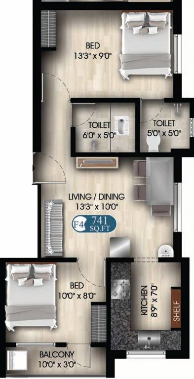 Bhaveshwar Classy (2BHK+2T (741 sq ft) 741 sq ft) Bhaveshwar Classy (2BHK+2T (741 sq ft) 741 sq ft)