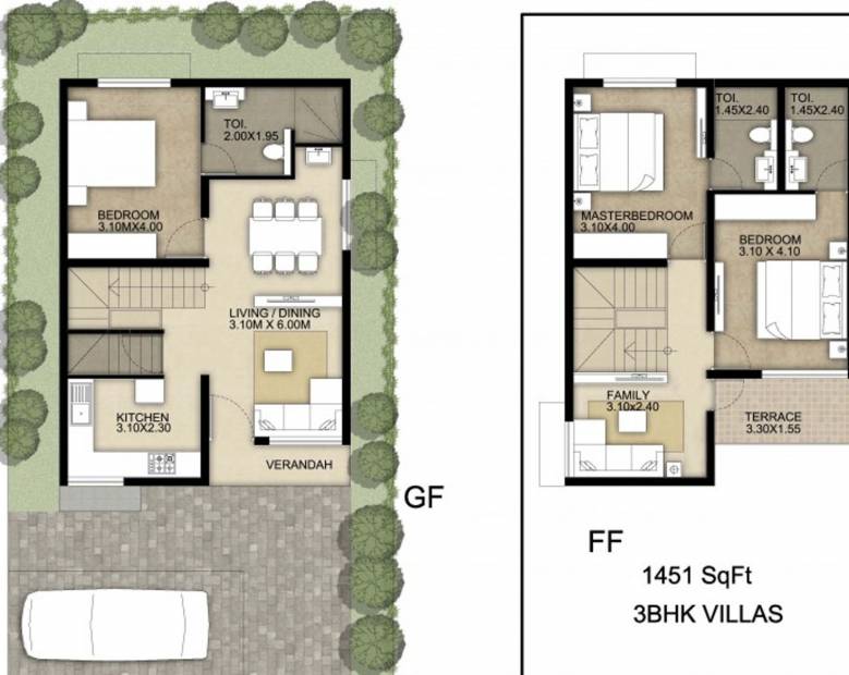 Nucleus BayVue Villas (3BHK+3T (1,451 sq ft) 1451 sq ft)