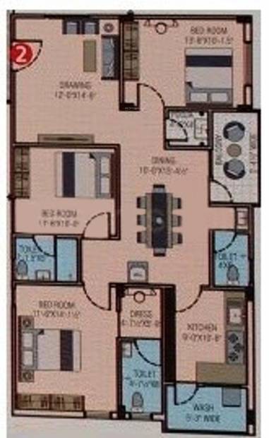 SVL Spring View Elegance (3BHK+3T (1,575 sq ft) + Pooja Room 1575 sq ft)