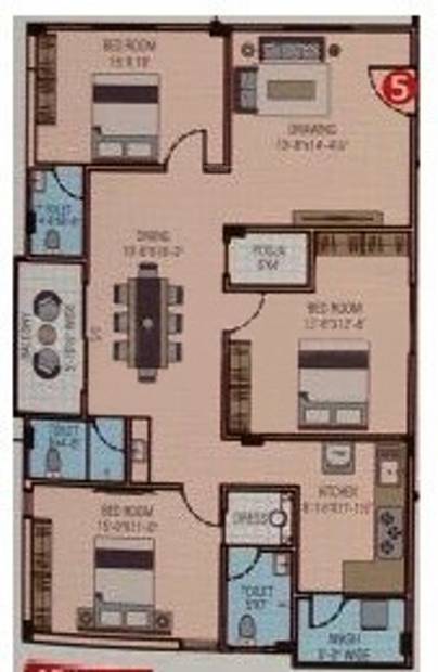SVL Spring View Elegance (3BHK+3T (1,747 sq ft) + Pooja Room 1747 sq ft)