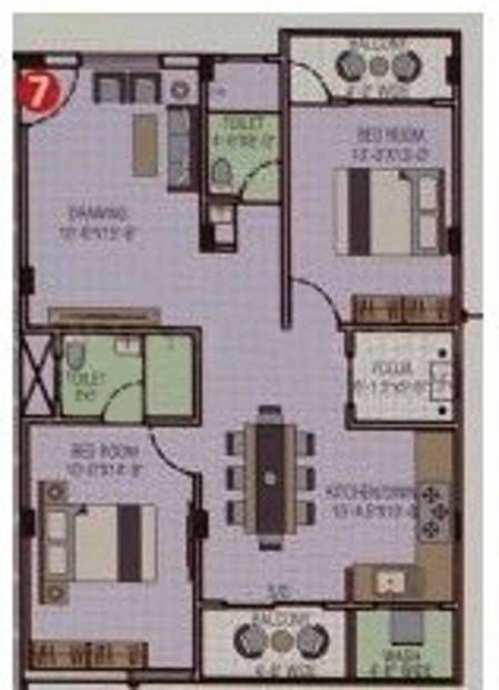 SVL Spring View Elegance (2BHK+2T (1,257 sq ft) + Pooja Room 1257 sq ft)