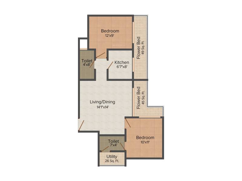 Ishwar Aura (2BHK+2T (1,190 sq ft) 1190 sq ft)