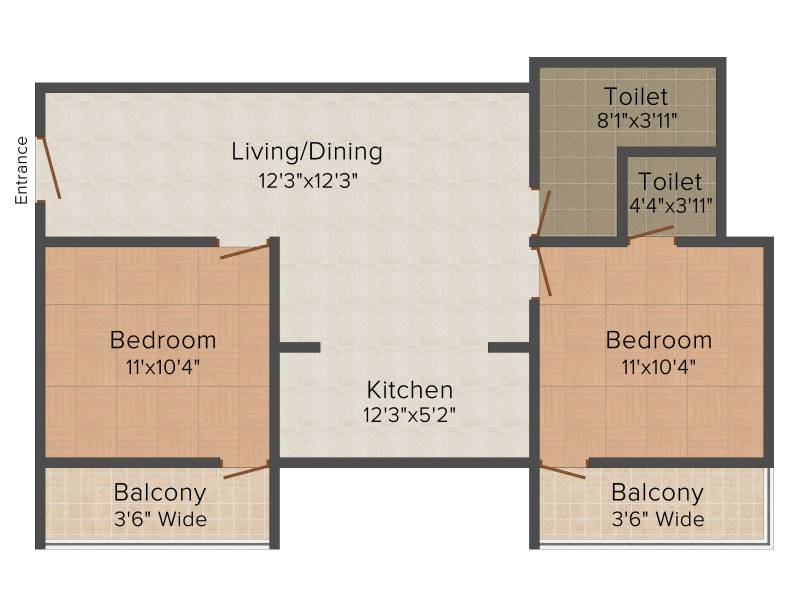 BK Gitanjali Apartment (2BHK+2T (750 sq ft) 750 sq ft)