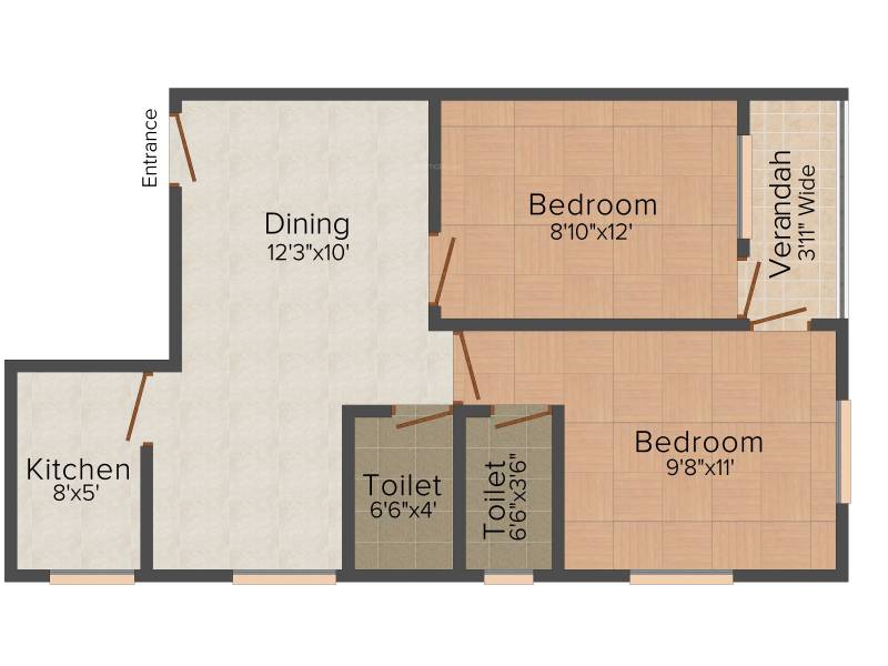 Swapnoneer Rup (2BHK+2T (845 sq ft) 845 sq ft)