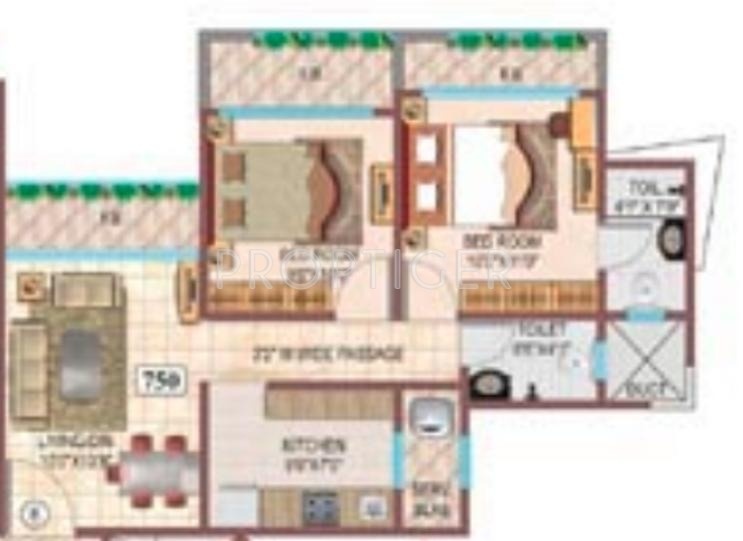 Srishti Micro Srishti (2BHK+2T (750 sq ft) 750 sq ft)