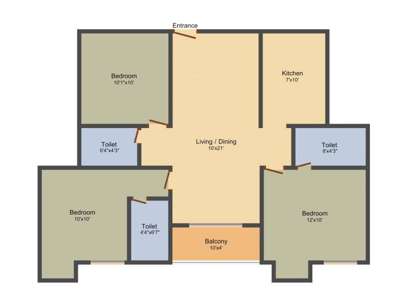 Krishna Krishna Tower Ayapakkam (3BHK+3T (1,141 sq ft) 1141 sq ft)
