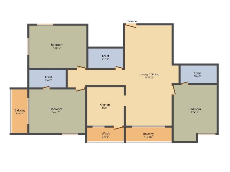 Krishna Krishna Tower Ayapakkam (3BHK+3T (1,492 sq ft) 1492 sq ft)