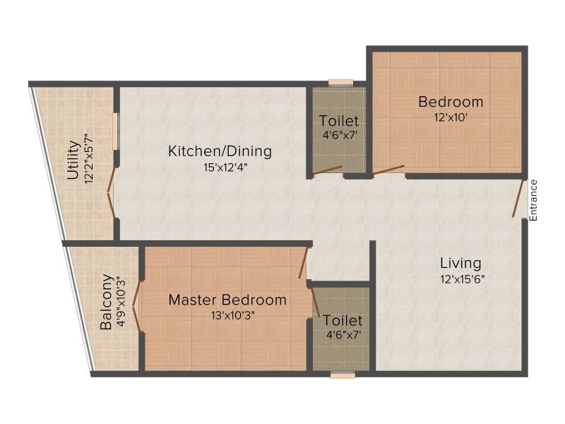 DS DSMAX SAVERA (2BHK+2T (1,068 sq ft) 1068 sq ft)