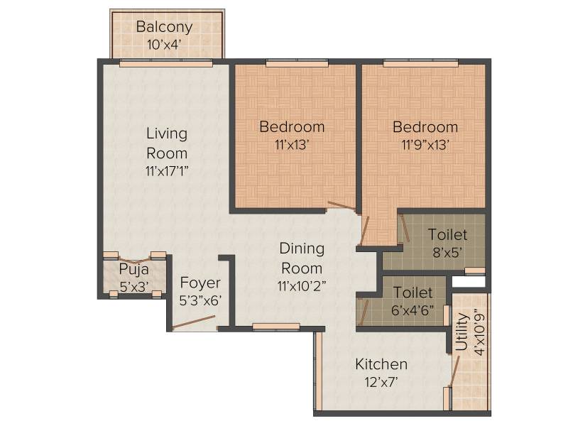 VKC Chourasia Manor Phase 2 (2BHK+2T (1,357 sq ft)   Pooja Room 1357 sq ft)