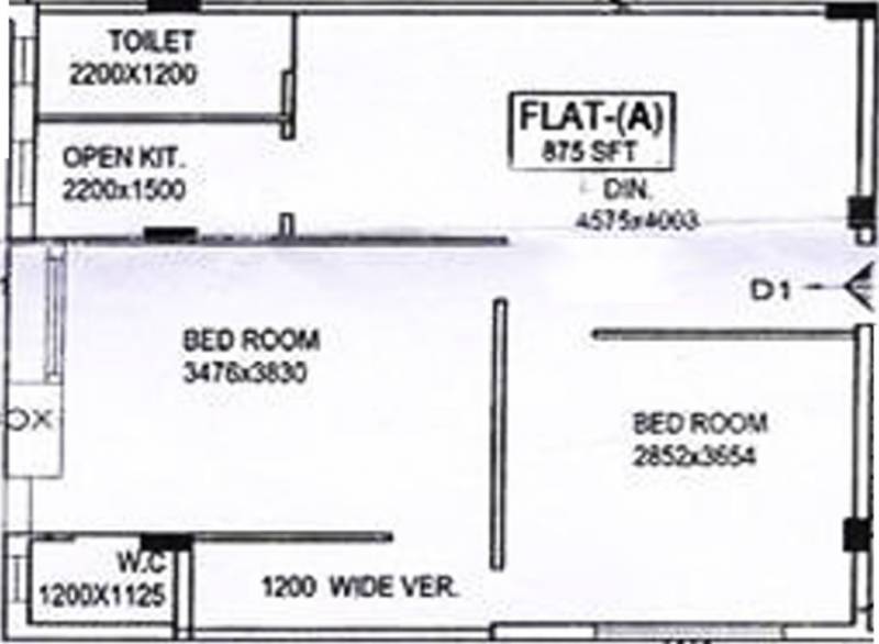 Vinayak Abode (2BHK+1T (875 sq ft) 875 sq ft)