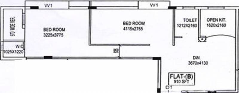 Vinayak Abode (2BHK+1T (910 sq ft) 910 sq ft)