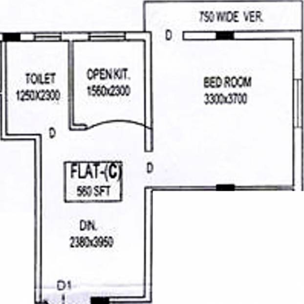 Vinayak Abode (1BHK+1T (580 sq ft) 580 sq ft)