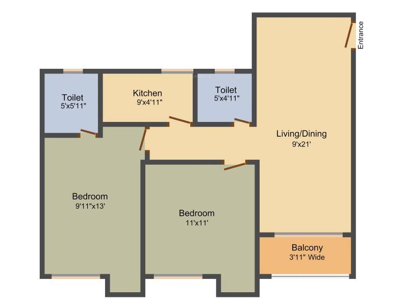 Joy Water Front (2BHK+2T (933 sq ft) 933 sq ft)