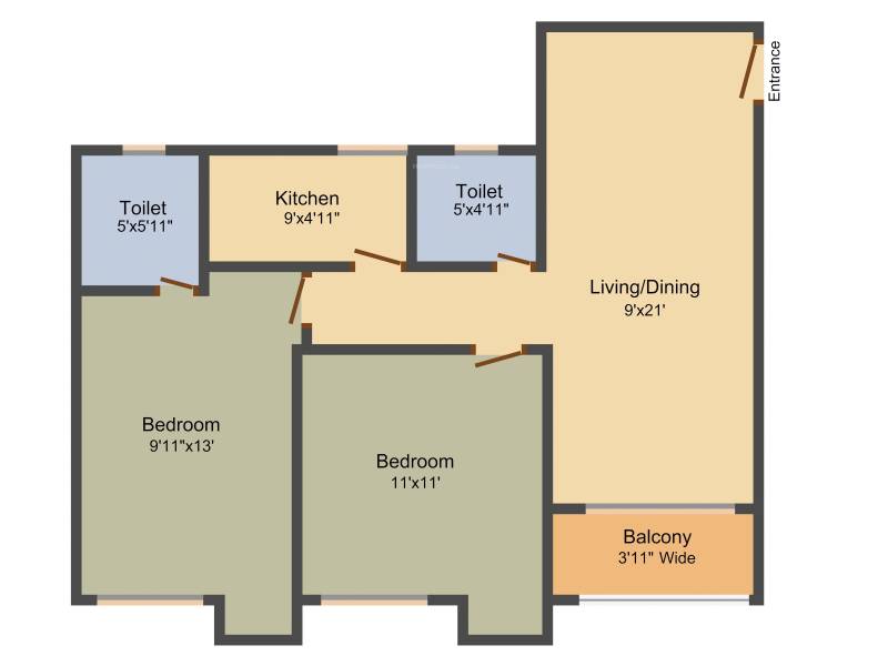 Joy Water Front (2BHK+2T (867 sq ft) 867 sq ft)