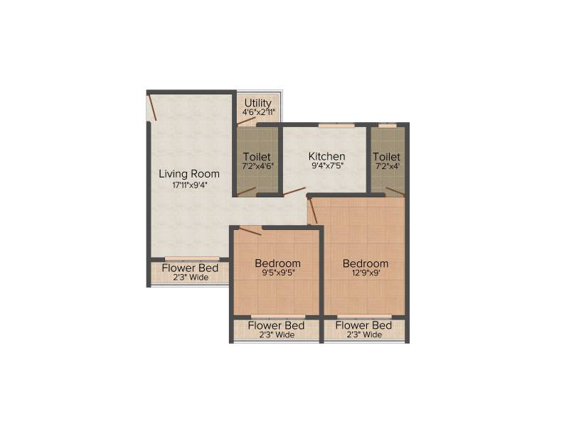 Nest Nest Residency (2BHK+2T (830 sq ft) 830 sq ft)