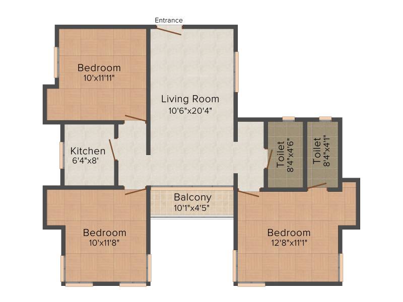Sunirman Twins (3BHK+3T (1,508 sq ft) 1508 sq ft)