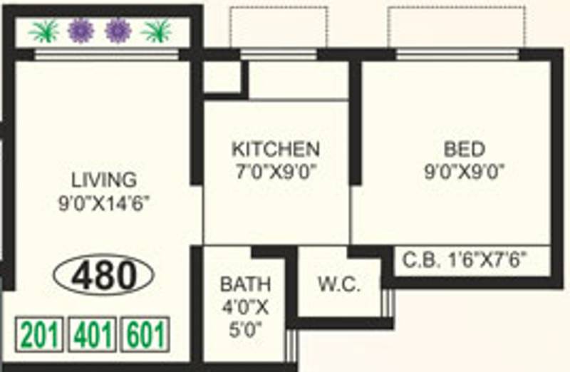 Prithvi Group Sai Deep (1BHK+1T (480 sq ft) 480 sq ft)