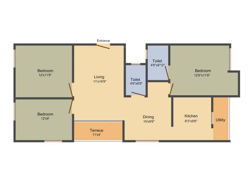 Acacia Lakshmibhavanam (3BHK+2T (1,306 sq ft) 1306 sq ft)