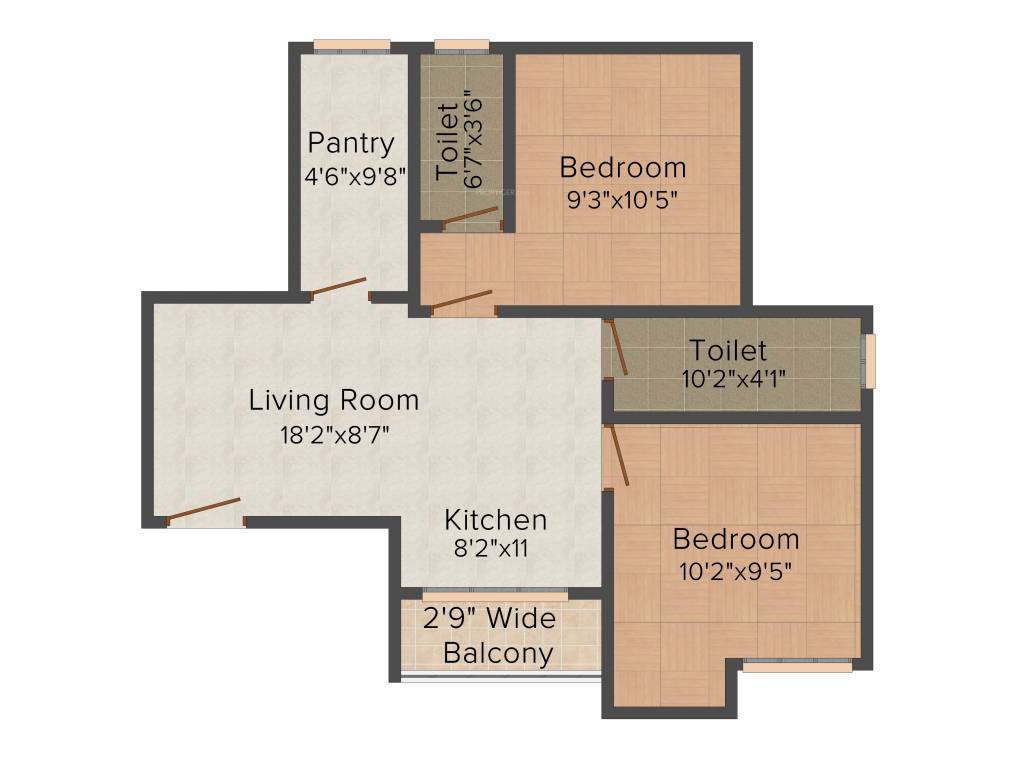 Mayfair Elite (2BHK+2T (810 sq ft) 810 sq ft) Mayfair Elite (2BHK+2T (810 sq ft) 810 sq ft)