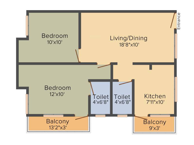 Ganapathy Vivek Enclave (2BHK+2T (887 sq ft) 887 sq ft)