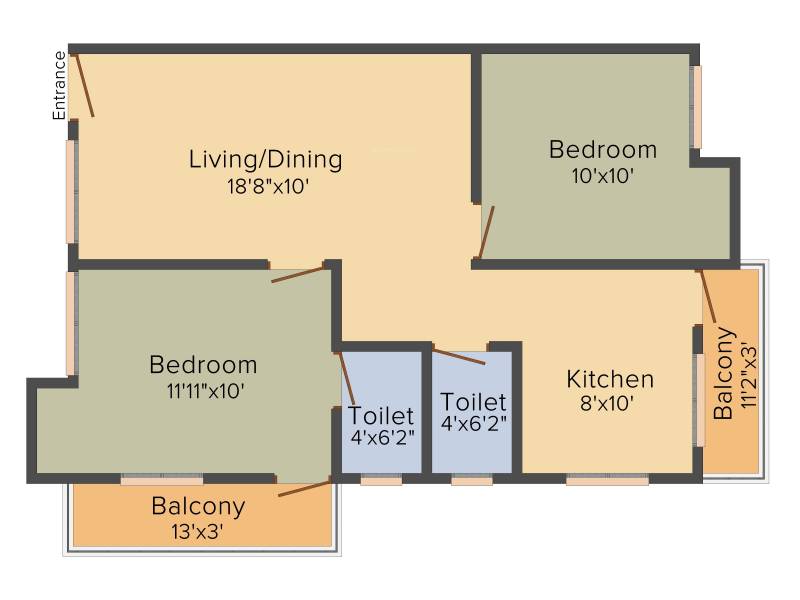 Ganapathy Vivek Enclave (2BHK+2T (900 sq ft) 900 sq ft)