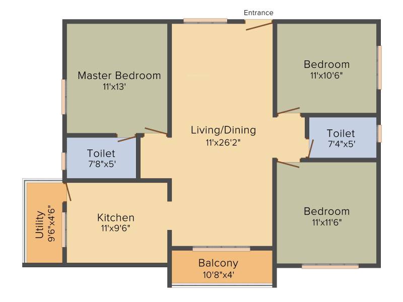 Gomati Iris (3BHK+2T (1,310 sq ft) 1310 sq ft)