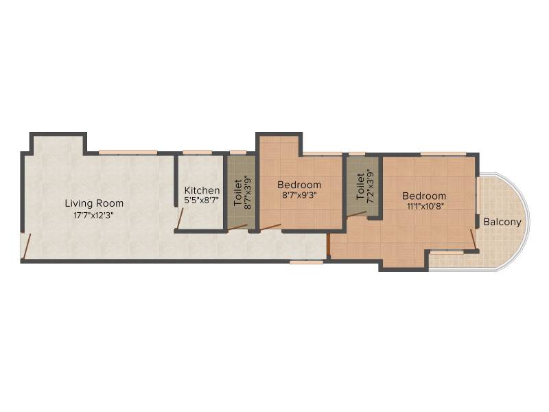 Ecoprime Divinity (2BHK+2T (1,217 sq ft) 1217 sq ft)