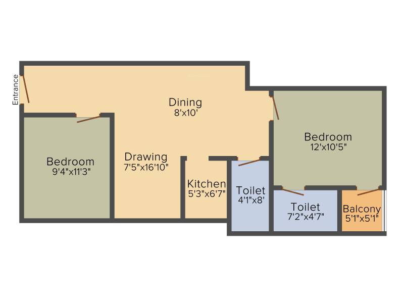 Star Narendra Enclave (2BHK+2T (937 sq ft) 937 sq ft)