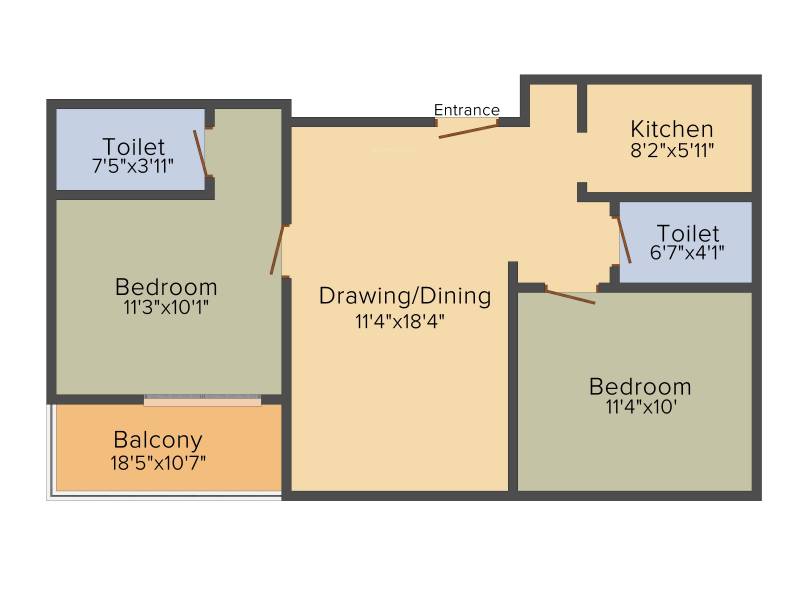 Star Narendra Enclave (2BHK+2T (990 sq ft) 990 sq ft)