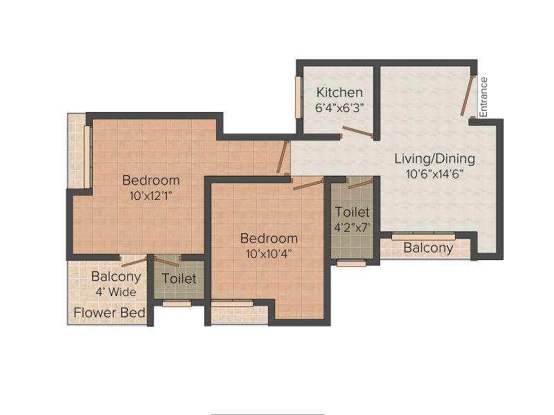 Big Galaxy (2BHK+2T (840 sq ft) 840 sq ft)