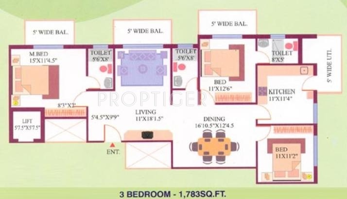Mehta Rajeshwari Regency (3BHK+3T (1,783 sq ft) 1783 sq ft)