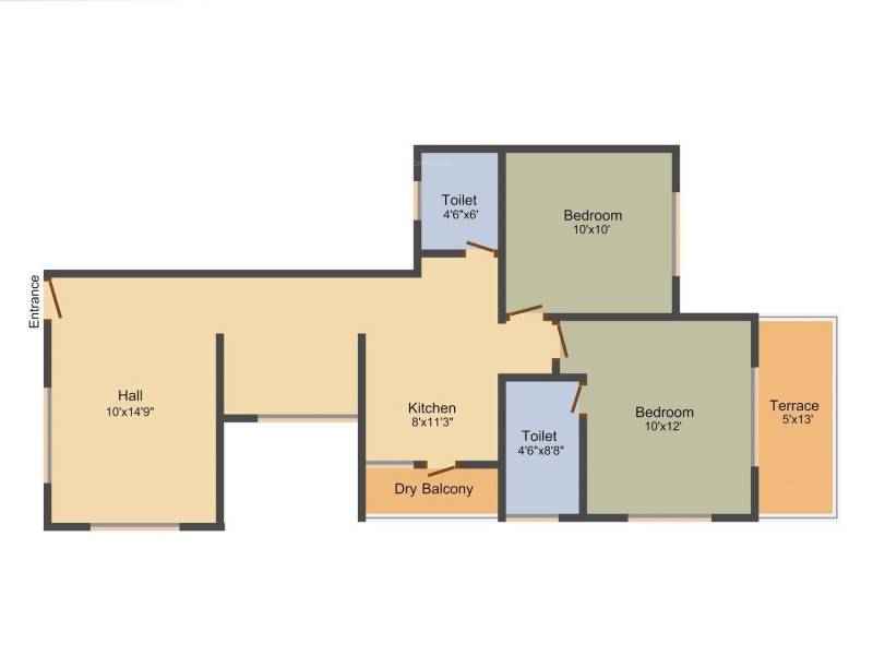 Prakruti Palladium (2BHK+2T (1,116 sq ft) 1116 sq ft)