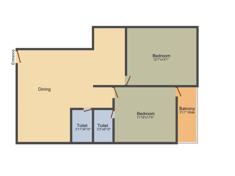 Naskar City Of Joy (2BHK+2T (942 sq ft) 942 sq ft)