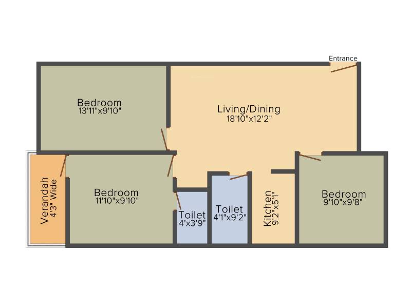 Maa Senjuti (3BHK+2T (1,092 sq ft) 1092 sq ft)