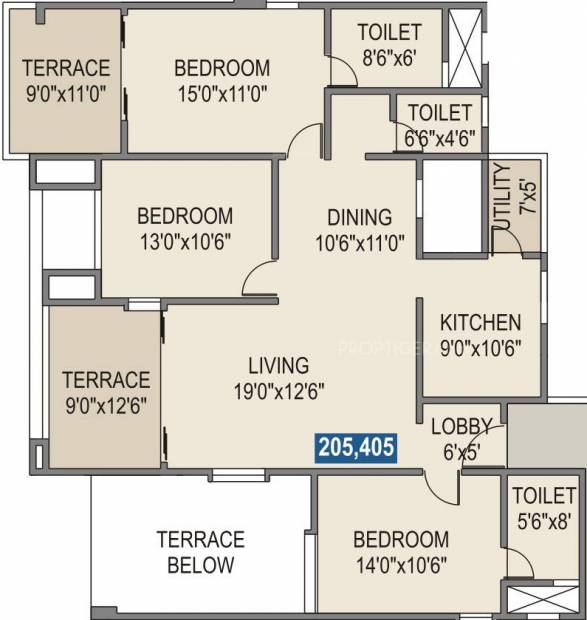 Rohan Tarang (3BHK+3T (1,466 sq ft) 1466 sq ft)