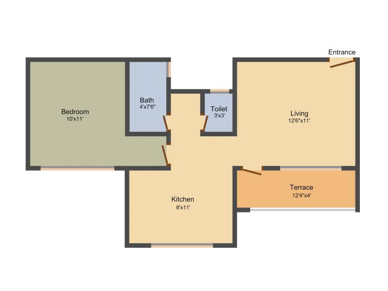 Vishwas Yashraj Primo (1BHK+1T (633 sq ft) 633 sq ft)