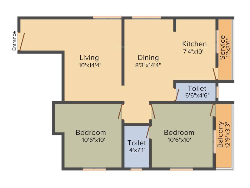 Poomalai SaiPearls (2BHK+2T (1,015 sq ft) 1015 sq ft)