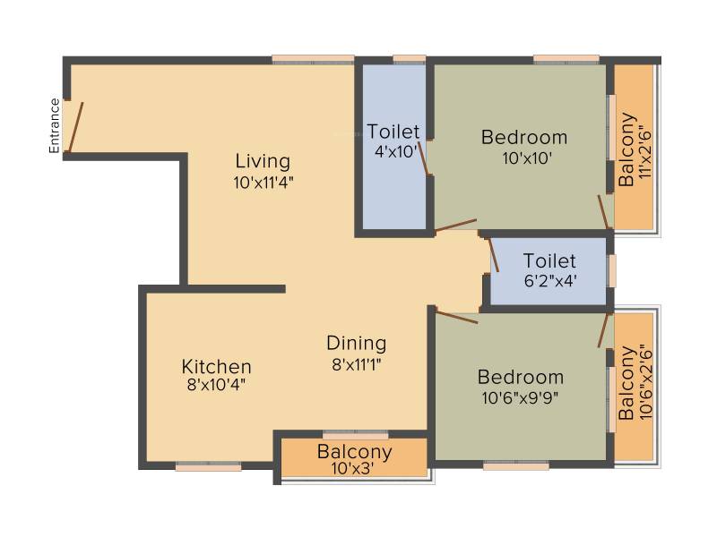 Poomalai SaiPearls (2BHK+2T (952 sq ft) 952 sq ft)